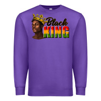 Purple afro man black king Premium Sweatshirt - texasbilliewilder
