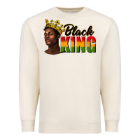 Afro Man Black King Premium Sweatshirt | Teevron