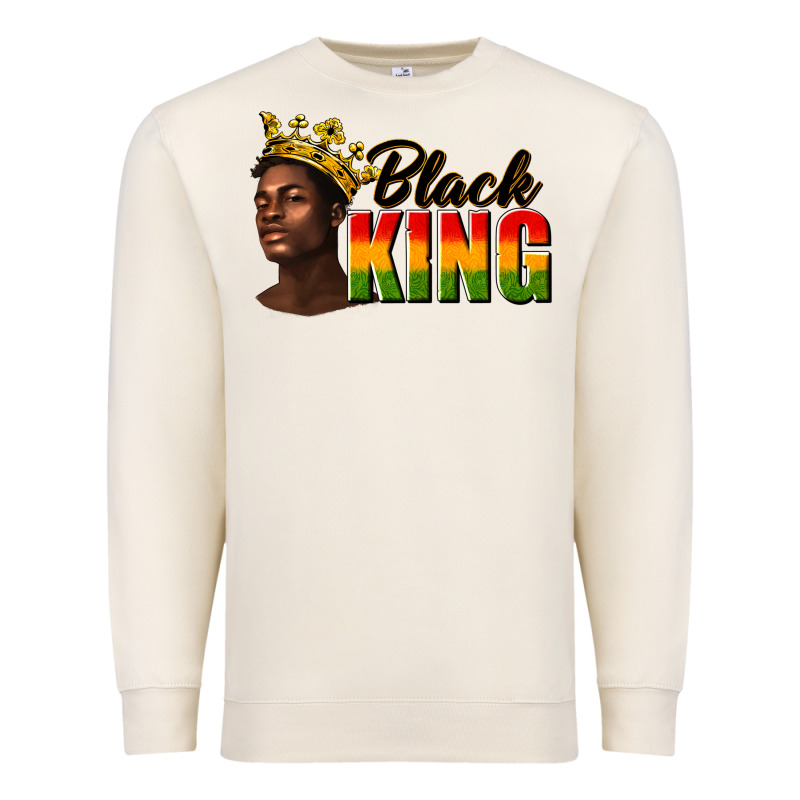 Afro Man Black King Premium Sweatshirt by texasbilliewilder | Teevron