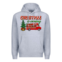 Heather Grey christmas is coming Premium Hoodie - BundleAndBundleShop