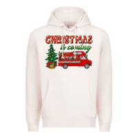 Pale Pink christmas is coming Premium Hoodie - BundleAndBundleShop