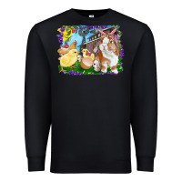 Black Easter Farm Chicks And Bunny Premium Sweatshirt - RanaPortraitStore