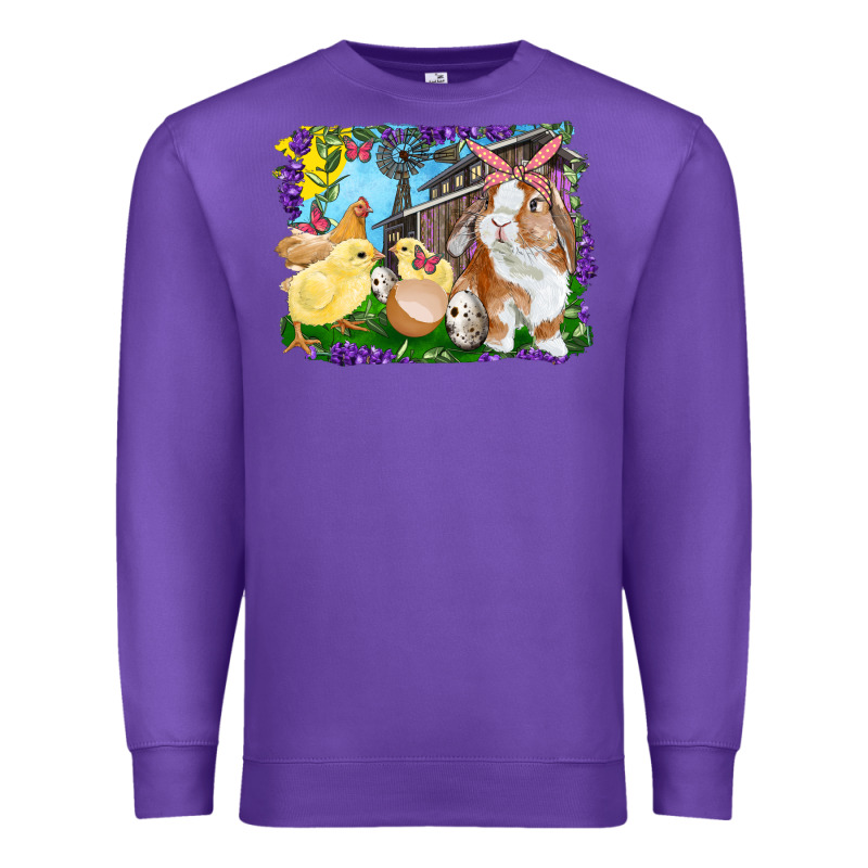 Easter Farm Chicks And Bunny Premium Sweatshirt by RanaPortraitStore | Teevron