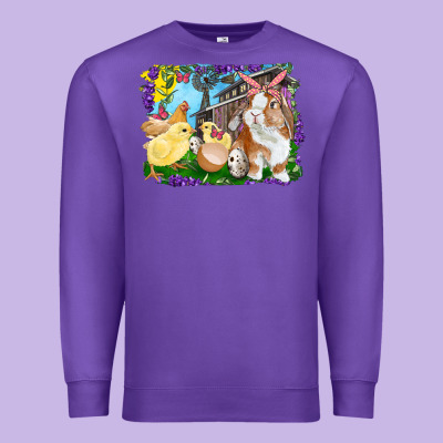 Premium Sweatshirt Easter Farm Chicks And Bunny