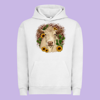 Charolais Leopard Cactus Sunflower Urban Hoodie Designed By Jahusdesignshop