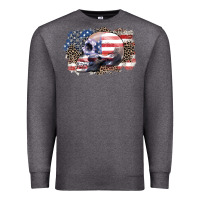 Charcoal Heather american skull Premium Sweatshirt - Zillion Design Studio