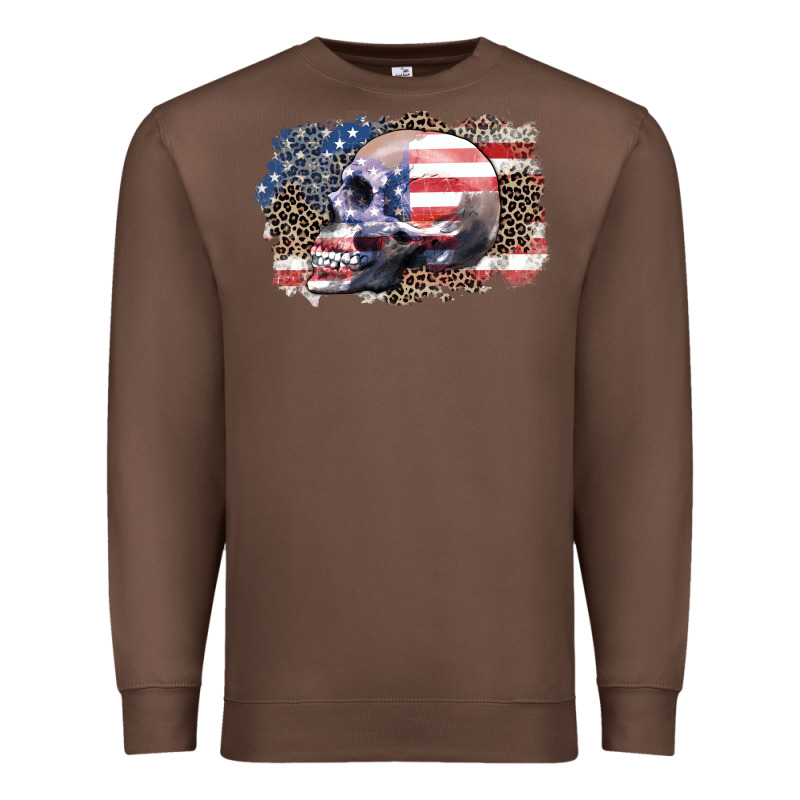 American Skull Premium Sweatshirt by Zillion Design Studio | Teevron