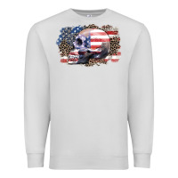Dove Grey american skull Premium Sweatshirt - Zillion Design Studio