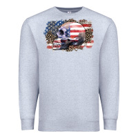 Heather Grey american skull Premium Sweatshirt - Zillion Design Studio