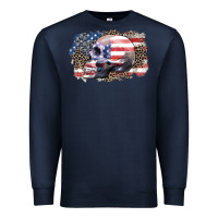 Navy american skull Premium Sweatshirt - Zillion Design Studio