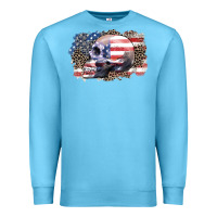 Ocean Blue american skull Premium Sweatshirt - Zillion Design Studio