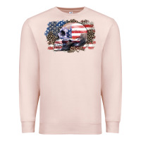 Pale Pink american skull Premium Sweatshirt - Zillion Design Studio