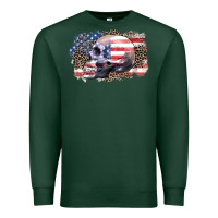 Sports Green american skull Premium Sweatshirt - Zillion Design Studio