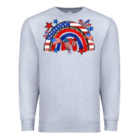 Heather Grey American rainbow Premium Sweatshirt - Zillion Design Studio