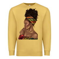 Antique Gold afro black woman profile juneteenth Premium Sweatshirt - texasbilliewilder
