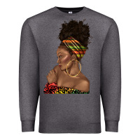 Charcoal Heather afro black woman profile juneteenth Premium Sweatshirt - texasbilliewilder