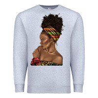 Heather Grey afro black woman profile juneteenth Premium Sweatshirt - texasbilliewilder