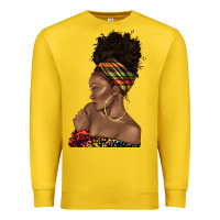 Lemon afro black woman profile juneteenth Premium Sweatshirt - texasbilliewilder
