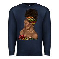 Navy afro black woman profile juneteenth Premium Sweatshirt - texasbilliewilder
