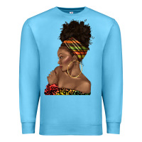 Ocean Blue afro black woman profile juneteenth Premium Sweatshirt - texasbilliewilder