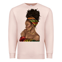 Pale Pink afro black woman profile juneteenth Premium Sweatshirt - texasbilliewilder