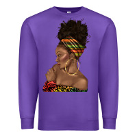 Purple afro black woman profile juneteenth Premium Sweatshirt - texasbilliewilder