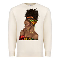 Sandshell afro black woman profile juneteenth Premium Sweatshirt - texasbilliewilder