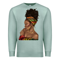 Seafoam afro black woman profile juneteenth Premium Sweatshirt - texasbilliewilder