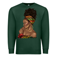 Sports Green afro black woman profile juneteenth Premium Sweatshirt - texasbilliewilder