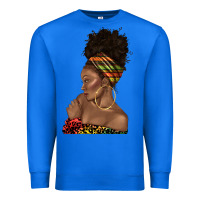 True Royal afro black woman profile juneteenth Premium Sweatshirt - texasbilliewilder