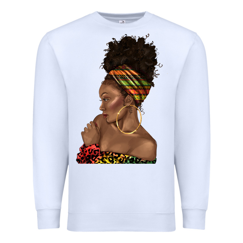 Afro Black Woman Profile Juneteenth Premium Sweatshirt by texasbilliewilder | Teevron