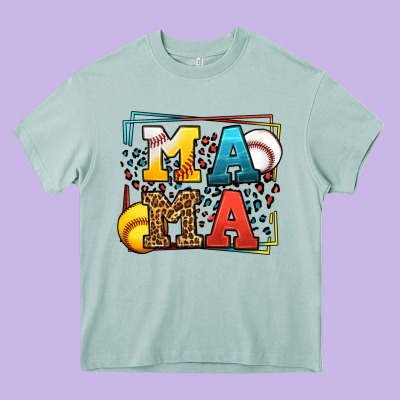 Leopard Softball And Baseball Mama Mother's Day Heavy Core Tee Designed By Lillyallendesigns