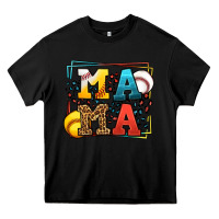 Black Leopard Softball And Baseball Mama Mother's Day Heavy Core Tee - LillyAllenDesigns