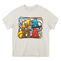 Cream Leopard Softball And Baseball Mama Mother's Day Heavy Core Tee - LillyAllenDesigns