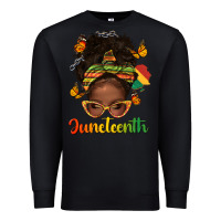 Black afro messy bun juneteenth Premium Sweatshirt - texasbilliewilder