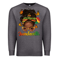 Charcoal Heather afro messy bun juneteenth Premium Sweatshirt - texasbilliewilder