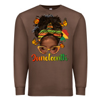 Chestnut afro messy bun juneteenth Premium Sweatshirt - texasbilliewilder