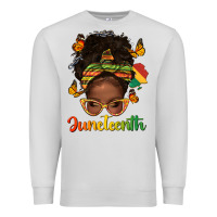Dove Grey afro messy bun juneteenth Premium Sweatshirt - texasbilliewilder