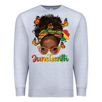 Heather Grey afro messy bun juneteenth Premium Sweatshirt - texasbilliewilder