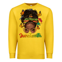 Lemon afro messy bun juneteenth Premium Sweatshirt - texasbilliewilder