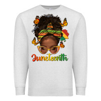Oatmeal Heather afro messy bun juneteenth Premium Sweatshirt - texasbilliewilder