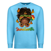 Ocean Blue afro messy bun juneteenth Premium Sweatshirt - texasbilliewilder