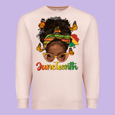 Premium Sweatshirt afro messy bun juneteenth