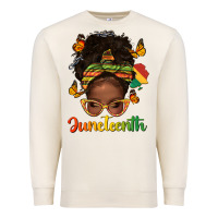 Sandshell afro messy bun juneteenth Premium Sweatshirt - texasbilliewilder