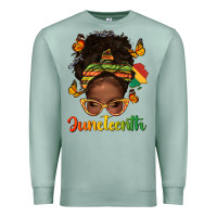 Seafoam afro messy bun juneteenth Premium Sweatshirt - texasbilliewilder