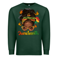Sports Green afro messy bun juneteenth Premium Sweatshirt - texasbilliewilder