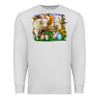 Dove Grey Easter Farm Cows Bunny Ears And Eggs Premium Sweatshirt - RanaPortraitStore