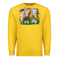 Lemon Easter Farm Cows Bunny Ears And Eggs Premium Sweatshirt - RanaPortraitStore