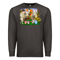 Smoke Easter Farm Cows Bunny Ears And Eggs Premium Sweatshirt - RanaPortraitStore
