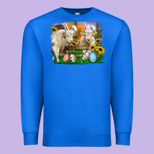 Easter Farm Cows Bunny Ears And Eggs Premium Sweatshirt Designed By Ranaportraitstore